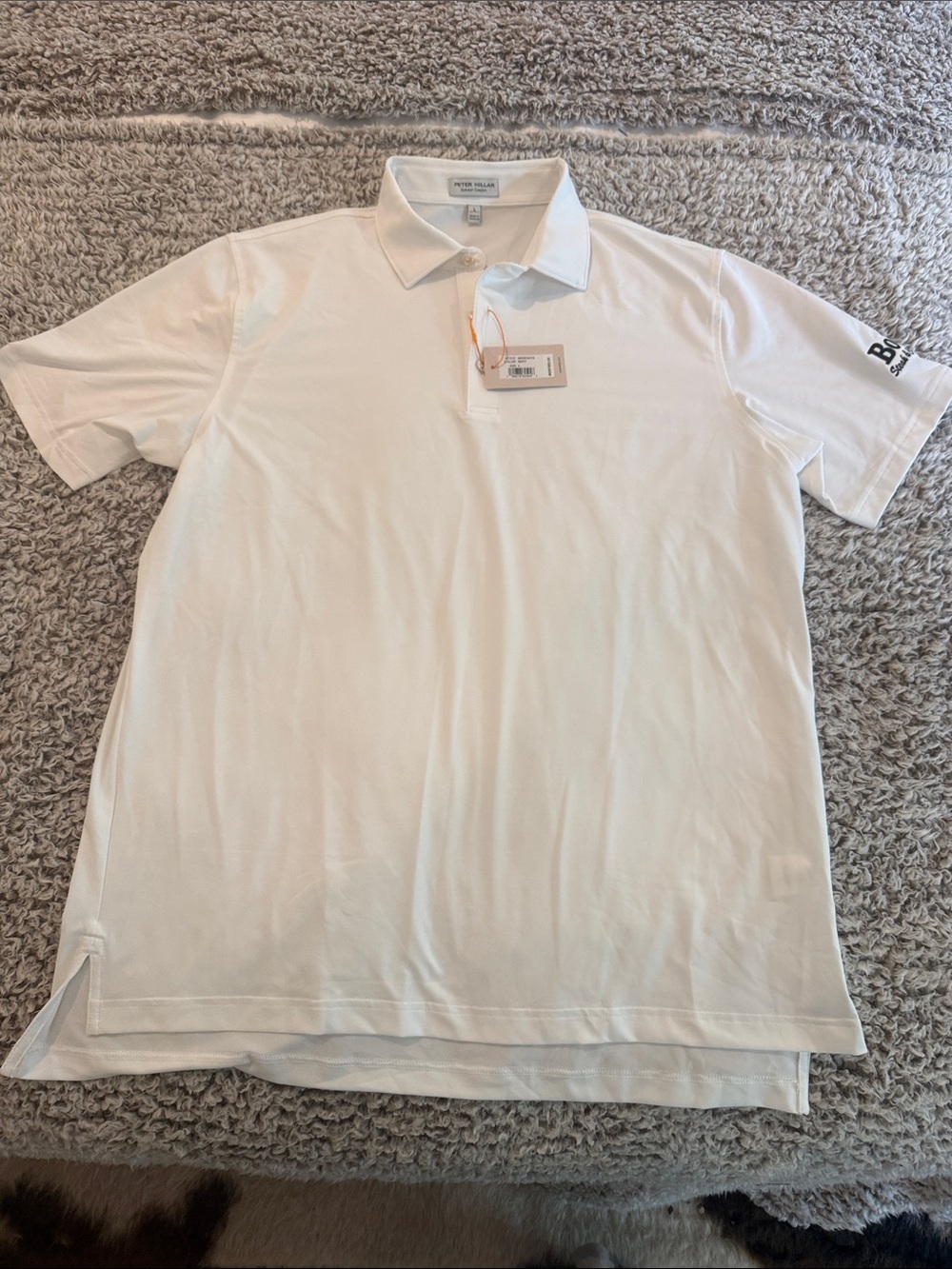 Brand New Peter Millar White Short-Sleeve Polo